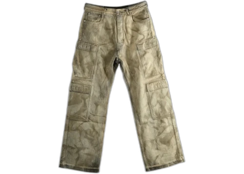 Rick Owens Drkshdw Pantaloni In Denim Double Cargo Jeans Dust